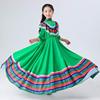 2024新墨西哥女孩裙子，大裙摆民族风格洋装，舞蹈服装玫绿色