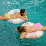 yukariswim连体泳衣女，带胸垫保守遮肚显瘦露背性感度假温泉泳装