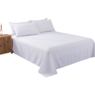 纯白色单件床单宾馆床单酒店床单单人床单双人床单床上用品宿