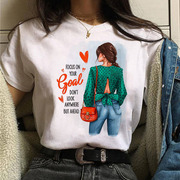 女t恤原宿t恤女休闲短袖，上衣t恤90年代少女，可爱t恤图案t恤女装街