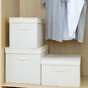 衣物收纳箱布艺有盖可折叠衣柜衣服整理箱，棉布帆布毛衣储物箱大号