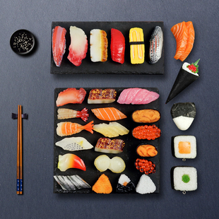 仿真寿司食物模型假料理三文鱼食品道具玩具展示套装家用装饰摆件
