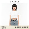 dazzle地素奥莱立体logo白色短袖t恤短款上衣女2d3b3101c