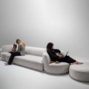 现代简约创意旋转沙发 意式家用直排三人布艺组合Bordone布艺沙发