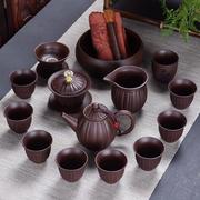 整套紫砂功夫茶具套装纯手工家用日式简约泡宜兴紫泥茶壶茶杯