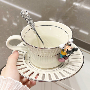 高颜值咖啡杯子杯碟套装高档精致女英式下午茶茶杯杯子设计感小众