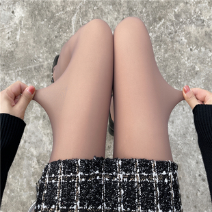 秋冬款奶咖色连裤袜女加绒，加厚一体打底裤性感，黑丝袜黑色光腿神器