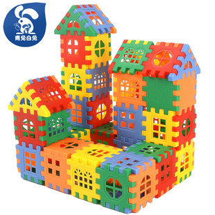 男孩儿童方块积木拼图益智拼装玩具大颗粒，房子模型1-2岁3智力开发