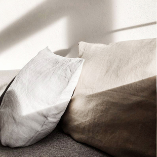 亚麻抱枕套沙发客厅长方形靠枕靠垫套腰枕靠背套大号含芯抱枕定制