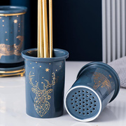 2024轻奢筷子篓陶瓷筷子筒，厨房筷子勺子收纳盒桶沥水筷子笼家