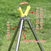 钓鱼杆支架手杆海竿三脚炮杆地插筏竿抛竿伸缩不锈钢炮台支架渔具