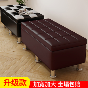 服装店长方形沙发换鞋凳可坐家用床尾储物凳，收纳更衣室试衣间凳子