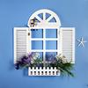 地中海蓝色大假窗墙面装饰挂件花架插花器置物架餐厅儿童房装饰品