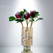 欧美复古手工玻璃花瓶创意炫彩，高级感插花瓶果盘，套装家居摆件花器