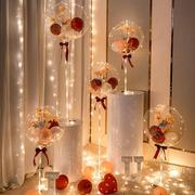 网红波波球透明发光火带灯气球装饰结婚生日场景布置花束立柱