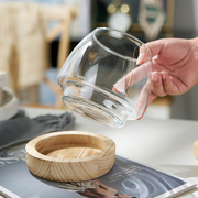日式简约创意透明玻璃花瓶插花水养植物绿萝水培玻璃花瓶桌面摆件