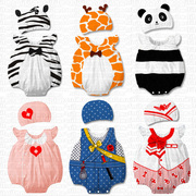 宝宝造型衣夏季哈衣婴儿连体衣服0-3-6-12个月新生儿夏装纯棉薄款