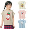 日本千趣家童装夏季女童宝宝，轻薄纯棉打底衫时尚荷叶边短袖t恤衫