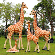 仿真动物长颈鹿摆件户外大型玻璃钢，雕塑幼儿园林景区落地装饰小品