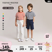 TeenieWeenie Kids小熊童装24年夏男女童圆领纯棉正肩条纹T恤