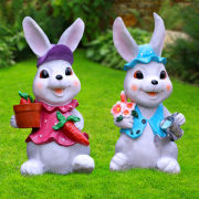悦吉祥花园卡通兔子摆件庭院装饰品幼儿园树脂工艺品摆设HY909大