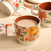 原创马克杯设计感茶杯女水杯咖啡杯陶瓷家用喝水杯子情侣杯带把手