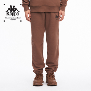 Kappa卡帕outlets背靠背卫裤运动裤紫色情侣男女束脚运动长裤