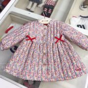 韩国童装冬款女宝儿童碎花，保暖夹棉外穿连衣裙可爱娃娃裙a5