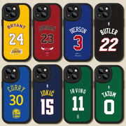 NBA球衣号手机壳适用苹果1514iPhone13科比12nimi库里11promax詹姆斯678plus乔丹艾弗森XSXR小羊皮保护套