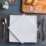 四方西餐盘子骨瓷纯白牛排，盘餐盘菜盘，异形平盘子意面盘子陶瓷餐具