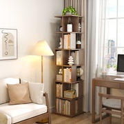 自由组合旋转书架实木360度移动书柜简易儿童家用客厅落地置物架
