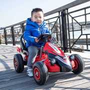 新儿童(新儿童)电动车，双驱四轮卡丁车遥控玩具，电动汽车可坐男女宝宝充气轮