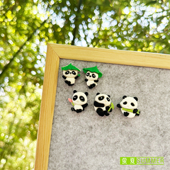 5个装创意图钉熊猫panda可爱花花福宝软木板毛毡照片墙留言版工字