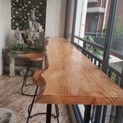 阳台吧台桌实木窗前靠墙长条窄桌子家用小吧台商用酒吧台桌椅组合