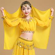 儿童印度舞蹈演出服新疆舞民族舞健身舞蹈服装肚皮舞灯笼长袖上衣