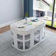 餐桌椅组合家用圆桌现代简约小户型全实木大理石餐桌网红饭桌
