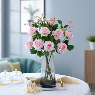 轻奢高档玫瑰花仿真花花束家居，客厅桌面装饰摆设花卉插花拍照花艺