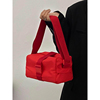 运动健身包防水吐司包大容量休闲红色牛津布单肩斜挎行李袋旅行包
