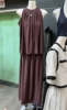 十三行夏季韩系慵懒风，宽松无袖麻料背心上衣，半身长裙两件套装女