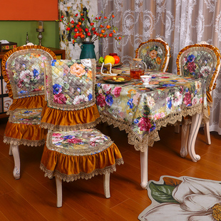 欧式高端餐桌布圣安娜高档荷兰绒，椅套椅垫布艺茶几盖巾圆桌，方桌布(方桌布)