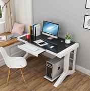 定制3层钢化玻璃面电脑桌台式家用书桌书架一体办公桌笔记本学习