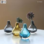 Z.M台面小精灵办公室透明多彩彩色炫彩透明迷你玻璃花瓶创意花瓶
