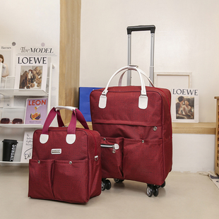 拉杆包旅行包大容量手提短途行李袋女轻便折叠登机软箱简约双肩包