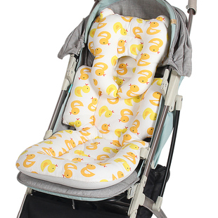 婴儿推车坐垫纯棉四季通用儿童推车棉垫，防驼背高景观(高景观)伞车睡篮垫子