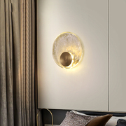 轻奢全铜卧室床头壁灯客厅沙发简约背景墙水晶壁灯设计师创意灯具
