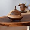 日式实木创意可爱小飞碟，宝宝乳牙收纳盒婴儿诞生木质桌面摆件