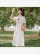 夏天少女初恋白色连衣裙女装夏季2024学生学院风小个子长裙子