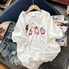 夏季新A.D.Khal纸袋家立体串珠草莓熊180g纯棉常规潮牌半袖T恤