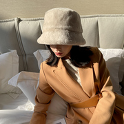 韩国品质皮草帽子女冬季保暖羊毛皮毛一体渔夫帽盆帽真毛女帽气质
