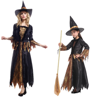 万圣节服装女童大人亲子装女巫婆表演服cosplay恐怖邪恶衣服